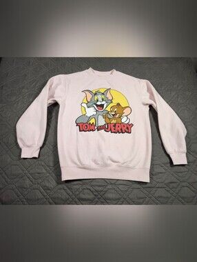 Tom and Jerry light pink sweatshirt Classic crewneck style Size XS